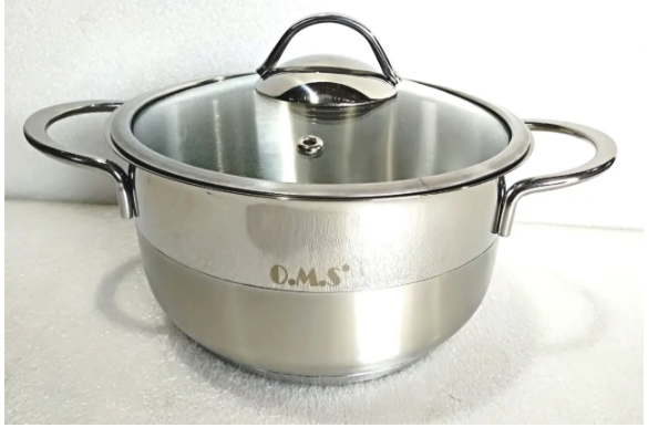 Каструля зі cкляною кришкою OMS з нержавіючої сталі для газу і індукціі 5,7 л (2050-5.7) - фото 3 Каструля зі cкляною кришкою OMS з нержавіючої сталі для газу і індукціі 5,7 л (2050-5.7) - фото 3