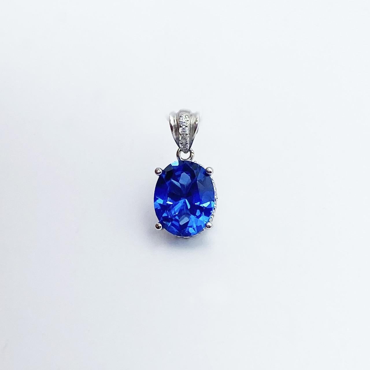 Серебряный кулон с кварцем London Blue 1,6 г (2263122295)