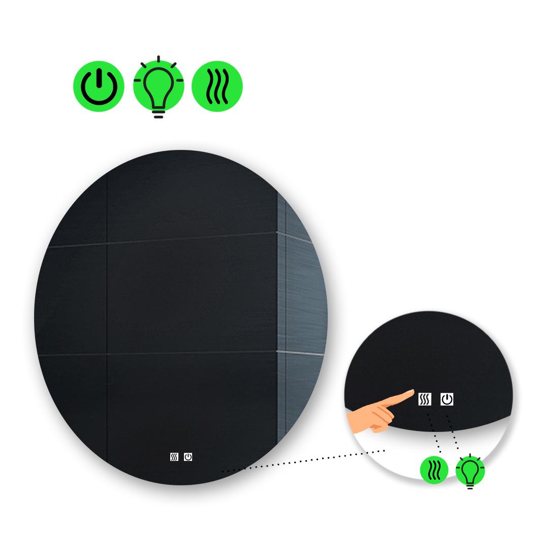 LED-зеркало 50x50 см с двумя сенсорами и подогревом модель Adeo