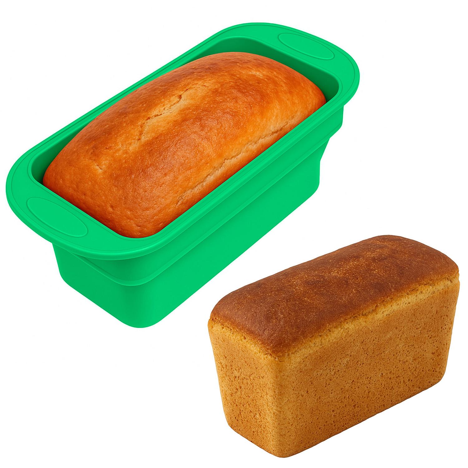 Форма для выпекания хлеба силиконовая 29,5х12,3х11 см Зеленый (87148) - фото 13 Форма для выпекания хлеба силиконовая 29,5х12,3х11 см Зеленый (87148) - фото 13