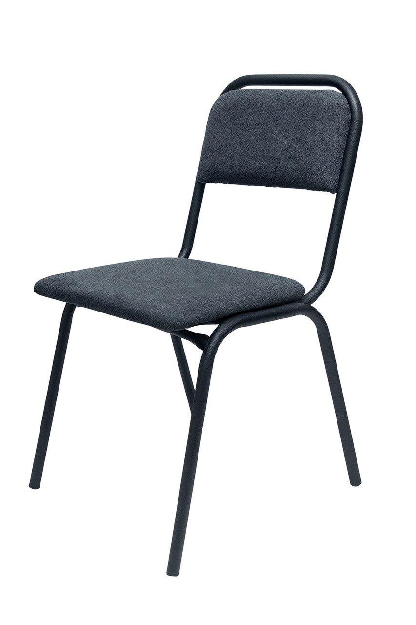 Офісний стілець Visitor тканинний для зони очікування в чорному корпусі 45х47х81 см Сірий (28374443)