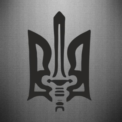 Наклейка Герб с мечом 9,6x15 см Черный (21563737)