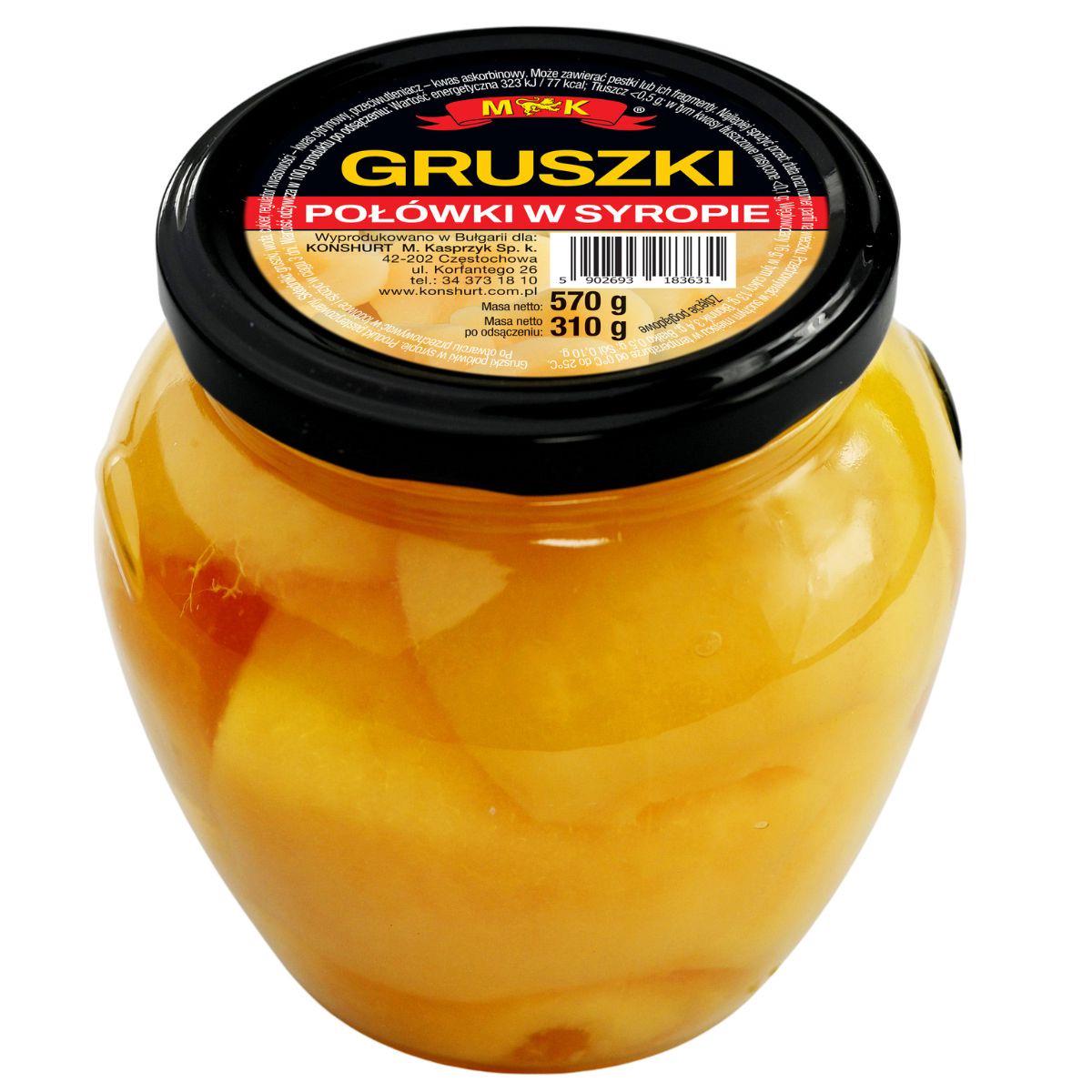 Груши M&K Gruszki polowki w syropie в сиропе 570 г