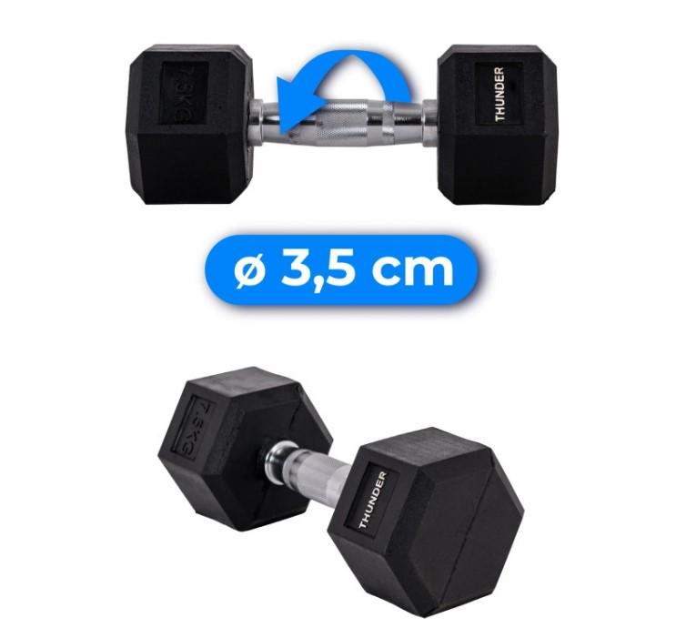 Гантель шестигранный Thunder 7,5 кг (HEXAGONAL-DUMBBELLS-7,5KG) - фото 2 Гантель шестигранный Thunder 7,5 кг (HEXAGONAL-DUMBBELLS-7,5KG) - фото 2