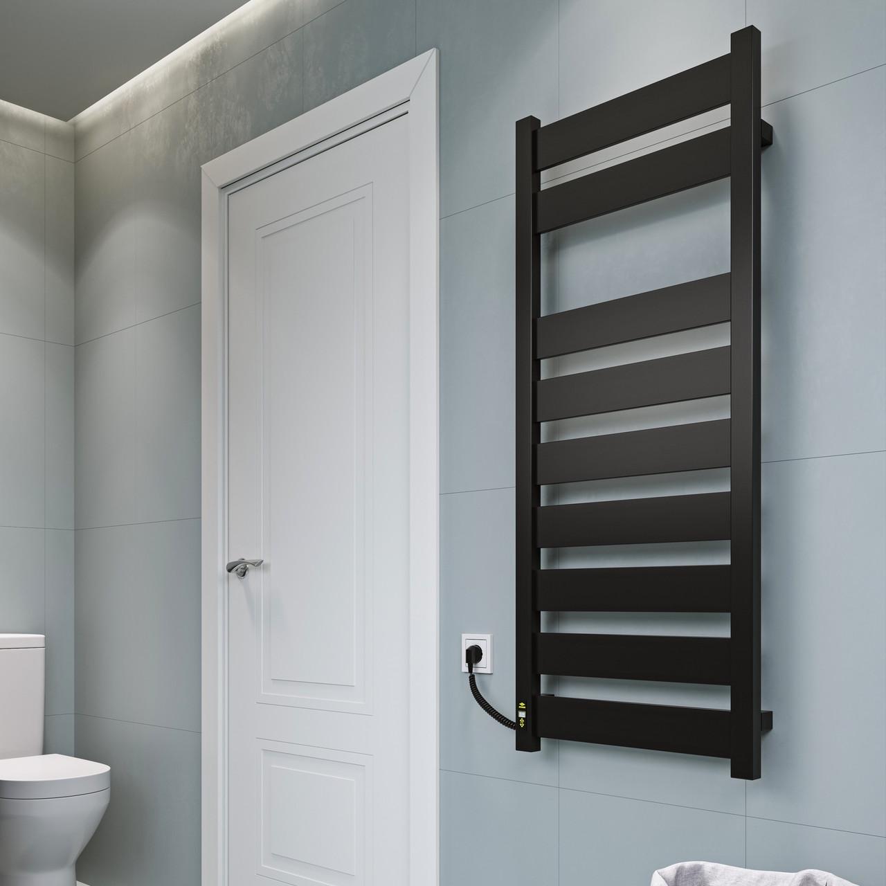 Полотенцесушитель электрический KOSSER Волс ER с таймером 800х500 мм Черный - фото 4 Полотенцесушитель электрический KOSSER Волс ER с таймером 800х500 мм Черный - фото 4