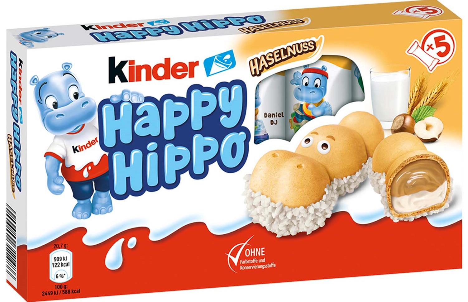 Печиво Kinder Happy Hippo з подвійною кремовою начинкою 5х20,7 г (Ц-165)