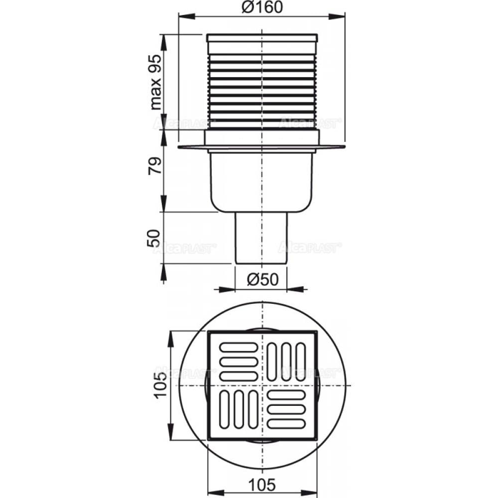 Трап для душа Alca Plast APV2 105x105 мм (91245) - фото 2