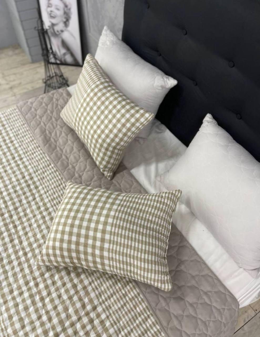 Покривало євро з подушками 2х40х60 см Оливковий (Д-mur-cap25-007) - фото 2 Покривало євро з подушками 2х40х60 см Оливковий (Д-mur-cap25-007) - фото 2