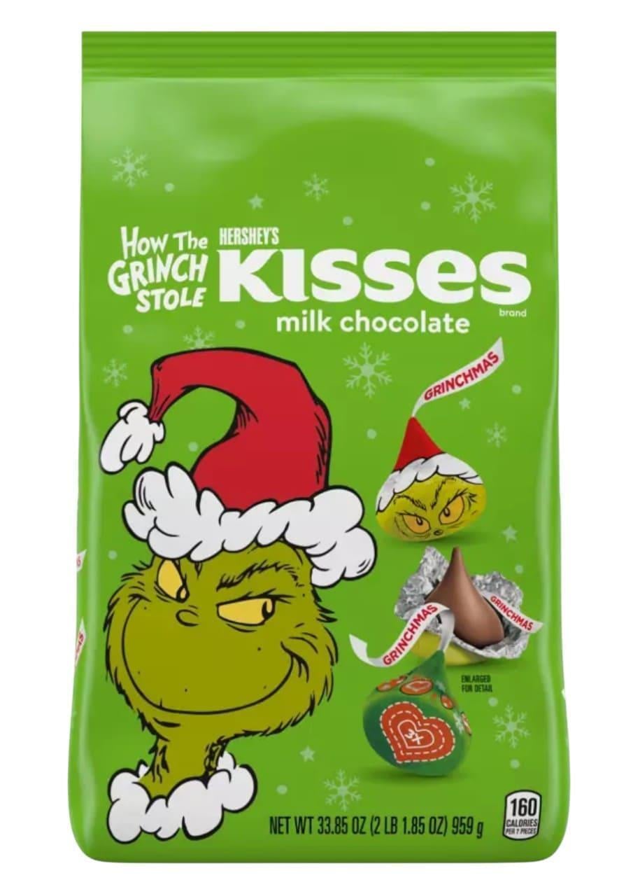 Цукерки шоколадні Hershey's Kisses Milk Chocolates Grinch 959 г (2856704577)