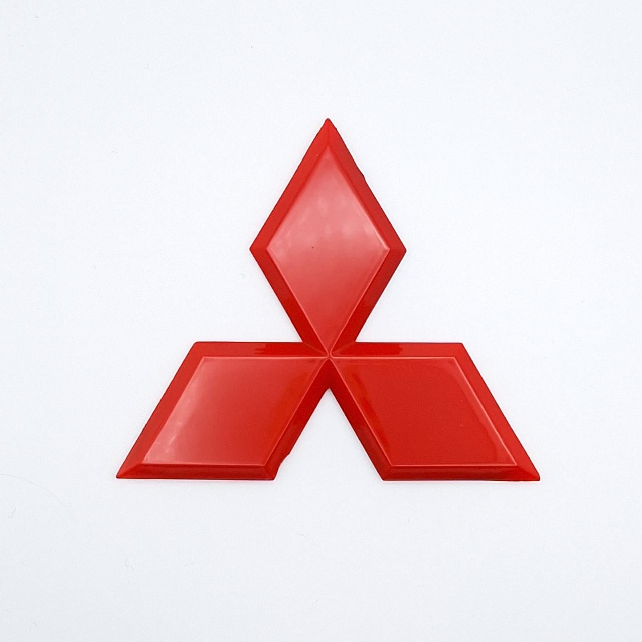 Эмблема Mitsubishi ABS Красный глянцевый 80х70 мм (2072790928)
