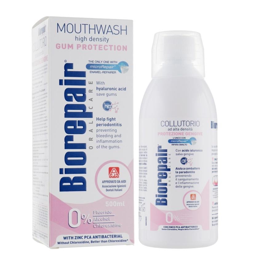 Ополіскувач для ротової порожнини BioRepair Gum Protection Mouthwash без фтору та спирту 40 мл (8017331060773)