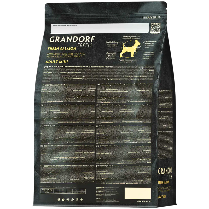 Корм сухой для собак Grandorf Fresh Лосось с бататом для взрослых собак миниатюрных и малых пород 3 кг (93903) - фото 2 Корм сухой для собак Grandorf Fresh Лосось с бататом для взрослых собак миниатюрных и малых пород 3 кг (93903) - фото 2