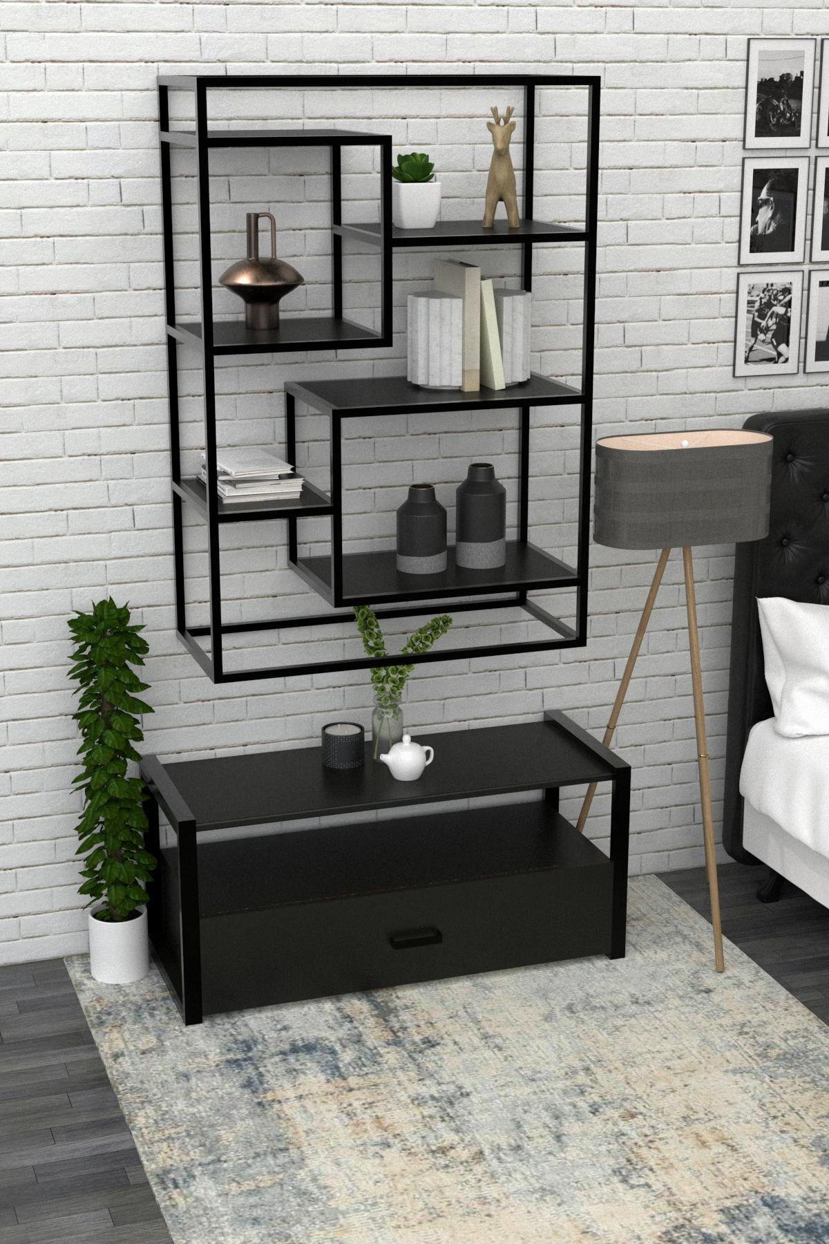 Полка настенная в стиле лофт EcoLoft Arketa DSP-1194 Черный (DSP-1194-5)