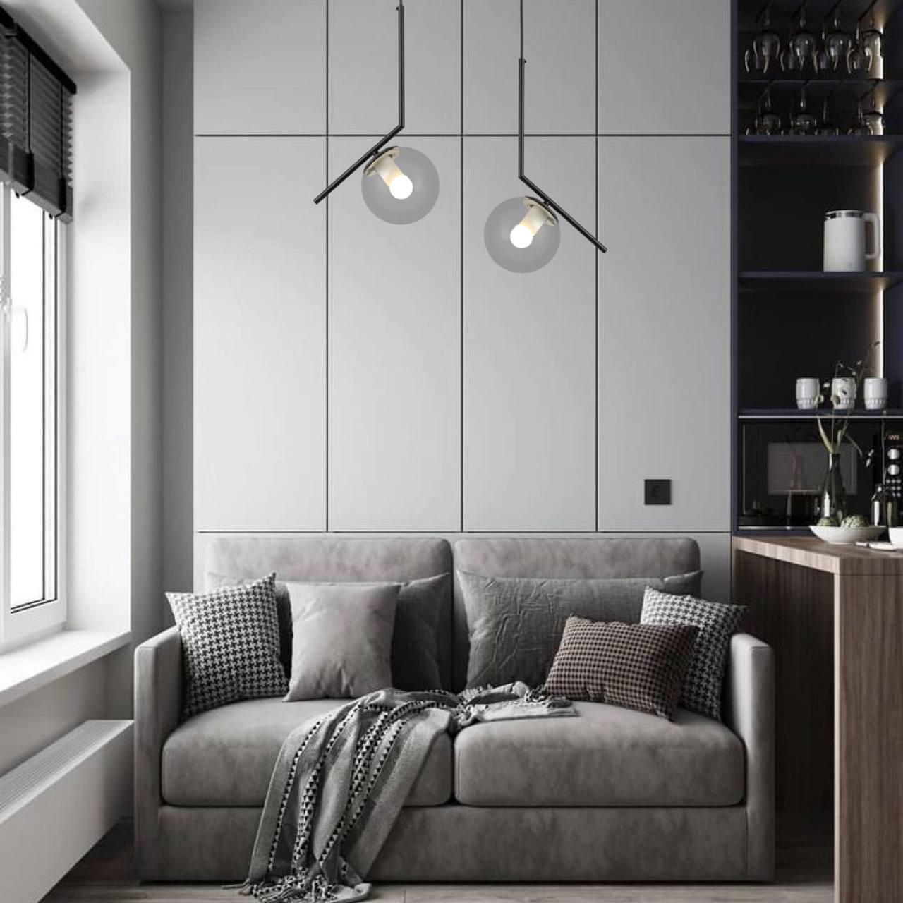 Подвес стеклянный с шаром Черный/Прозрачный (916-3814-1 BK+CL) - фото 2 Подвес стеклянный с шаром Черный/Прозрачный (916-3814-1 BK+CL) - фото 2