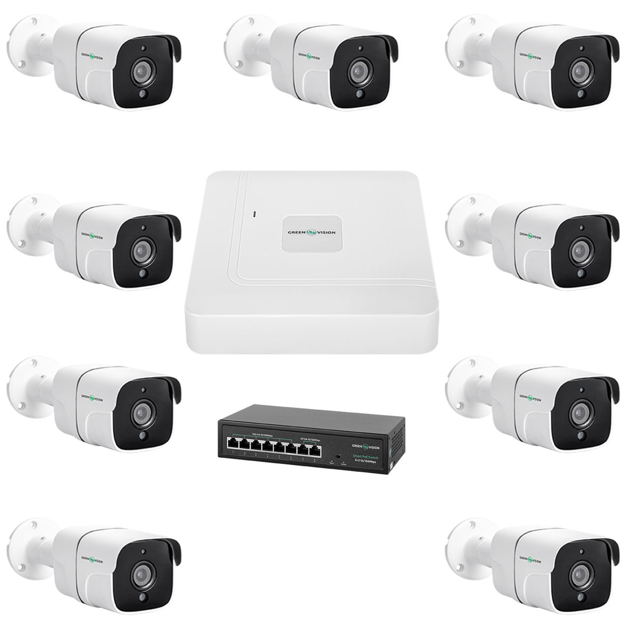 Комплект видеонаблюдения на 9 камер GV-IP-K-W78/09 5MP (2479152831)