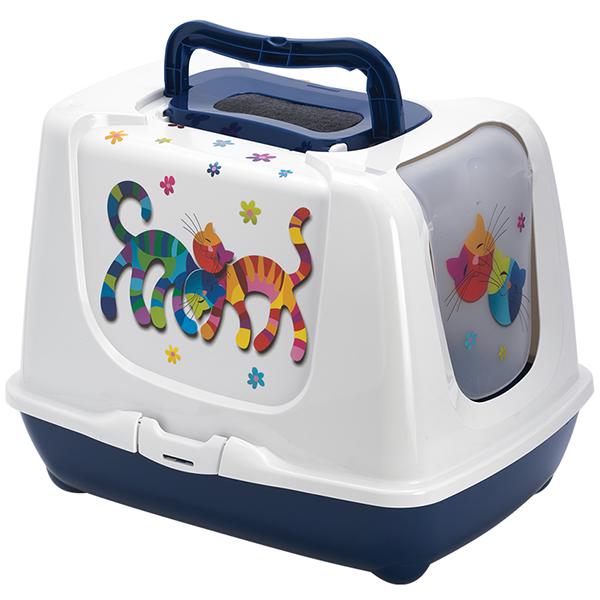 Туалет закритий для котів з вугільним фільтром та совком Moderna Trendy Cat Friends Forever 39,5х50х37,5 см Чорничний (C235331FF) - фото 1 Туалет закритий для котів з вугільним фільтром та совком Moderna Trendy Cat Friends Forever 39,5х50х37,5 см Чорничний (C235331FF) - фото 1