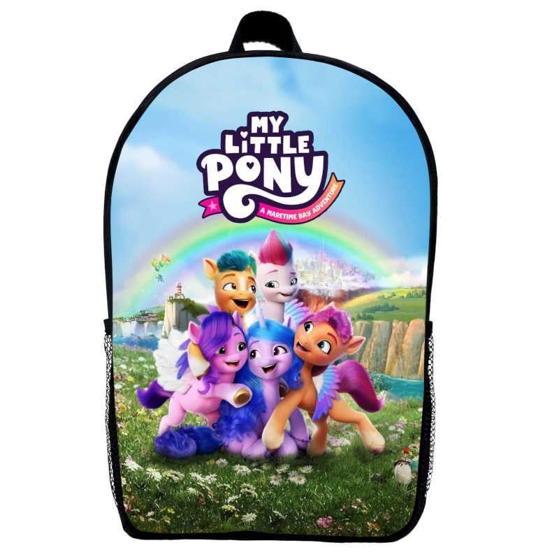 Школьный рюкзак детский с принтом My little pony 04 29х21х9 см 5 л Черный (2207687786)