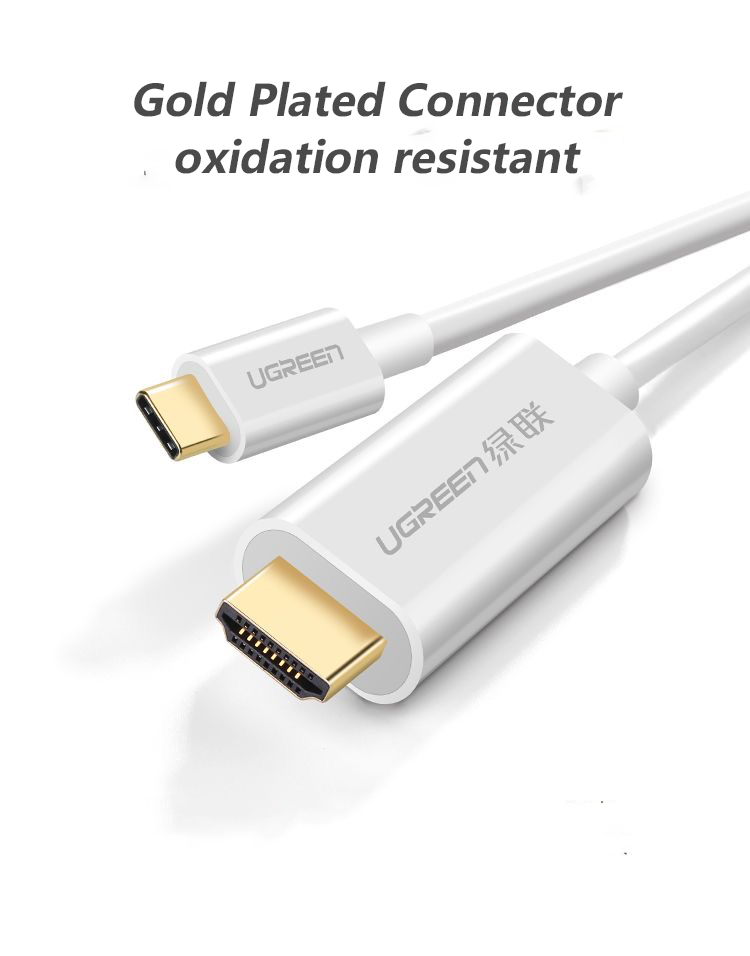 Кабель UGREEN Type-C-HDMI 4K 60Hz відеоконвертер USB-C на HDMI 2.0 Thunderbolt 3 1,5 м Білий (30841) - фото 7