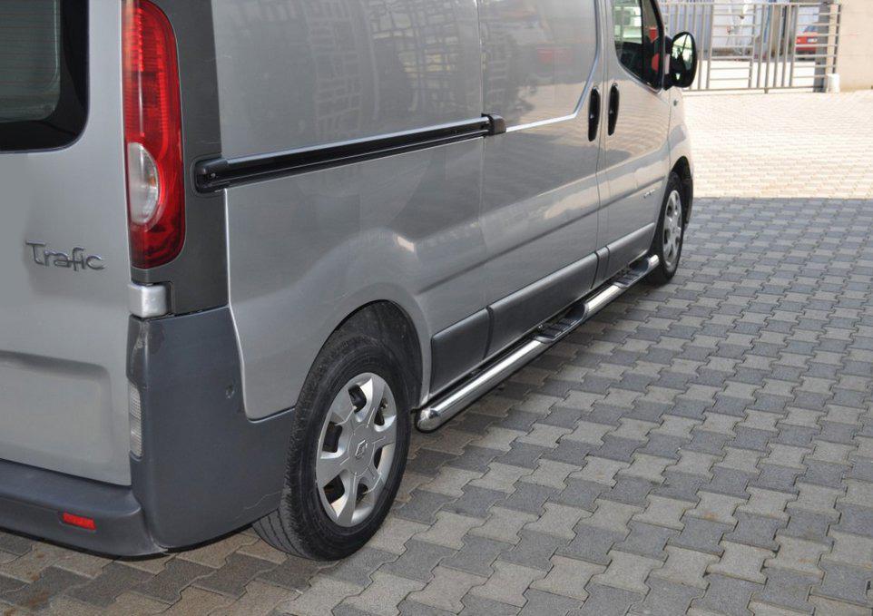 Боковые трубы BB002 70 мм короткая база CAN для Nissan Primastar 2002-2014 гг. нержавеющая сталь Хром Боковые трубы BB002 70 мм короткая база CAN для Nissan Primastar 2002-2014 гг. нержавеющая сталь Хром