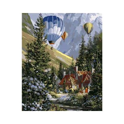 Набор для росписи по номерам Strateg Воздушные шары среди леса 40х50 см (VA-0469-mt)