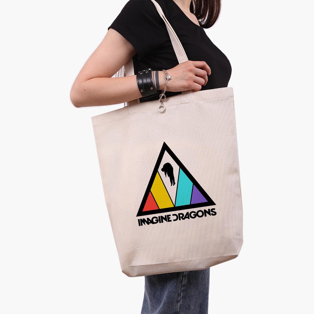 Еко сумка шоппер Imagine Dragons 41x39x8 см Бежевий (9227-2978-WTD)