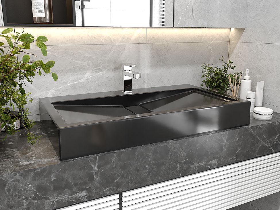 Умивальник накладний Status Mirage 80 Black (680) - фото 3 Умивальник накладний Status Mirage 80 Black (680) - фото 3