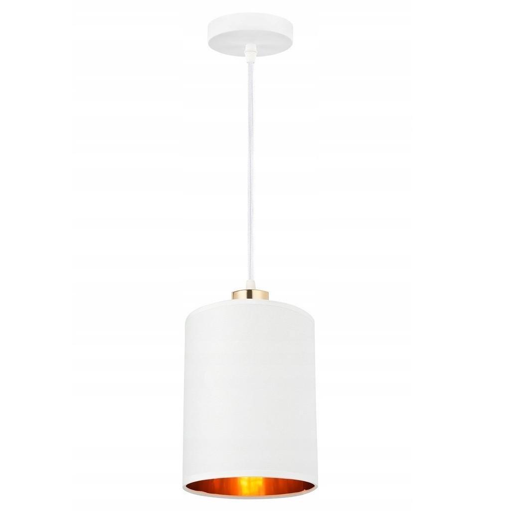 Подвесной светильник Sirius с текстильным плафоном под лампу Е27 Белый/Золотой (S6340-1 FGD+WT)