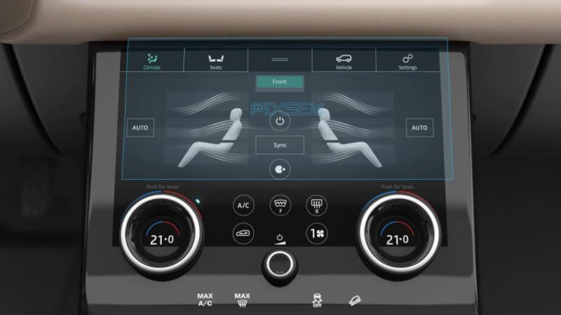 Стекло защитное Pixsel гибридный глянец на климат Land Rover Range Rover Velar 10,6“ 2017-2019