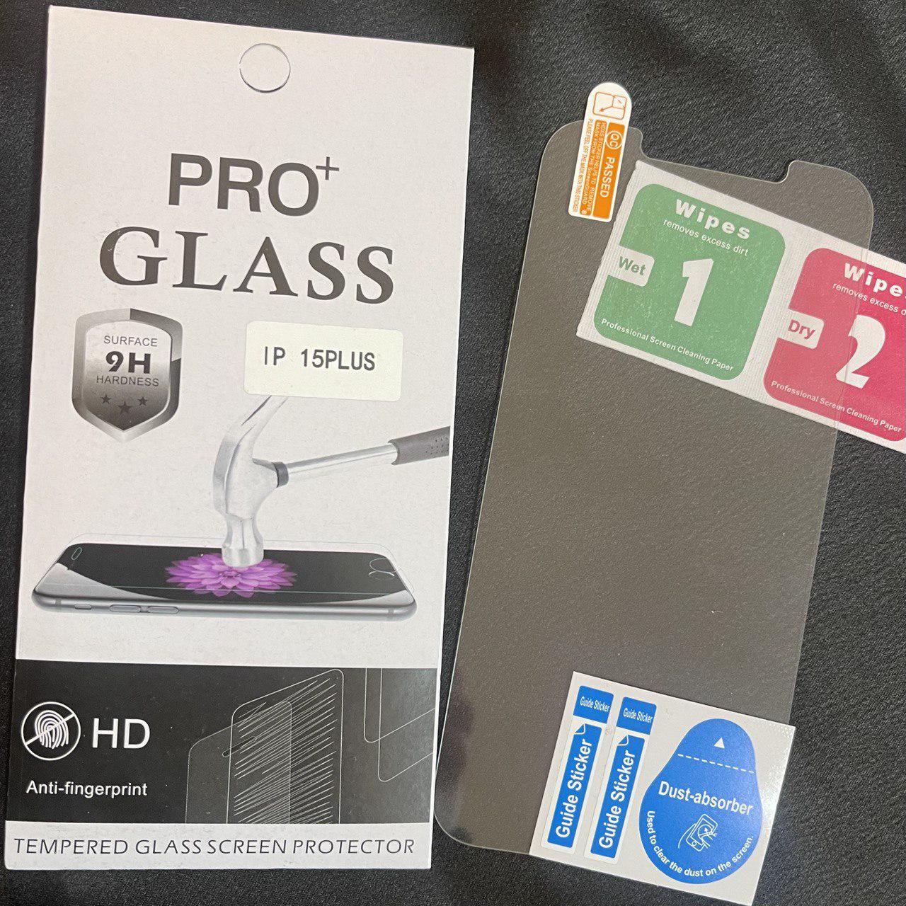 Захисне скло Glass Pro для iPhone 15 Plus міцність 9Н
