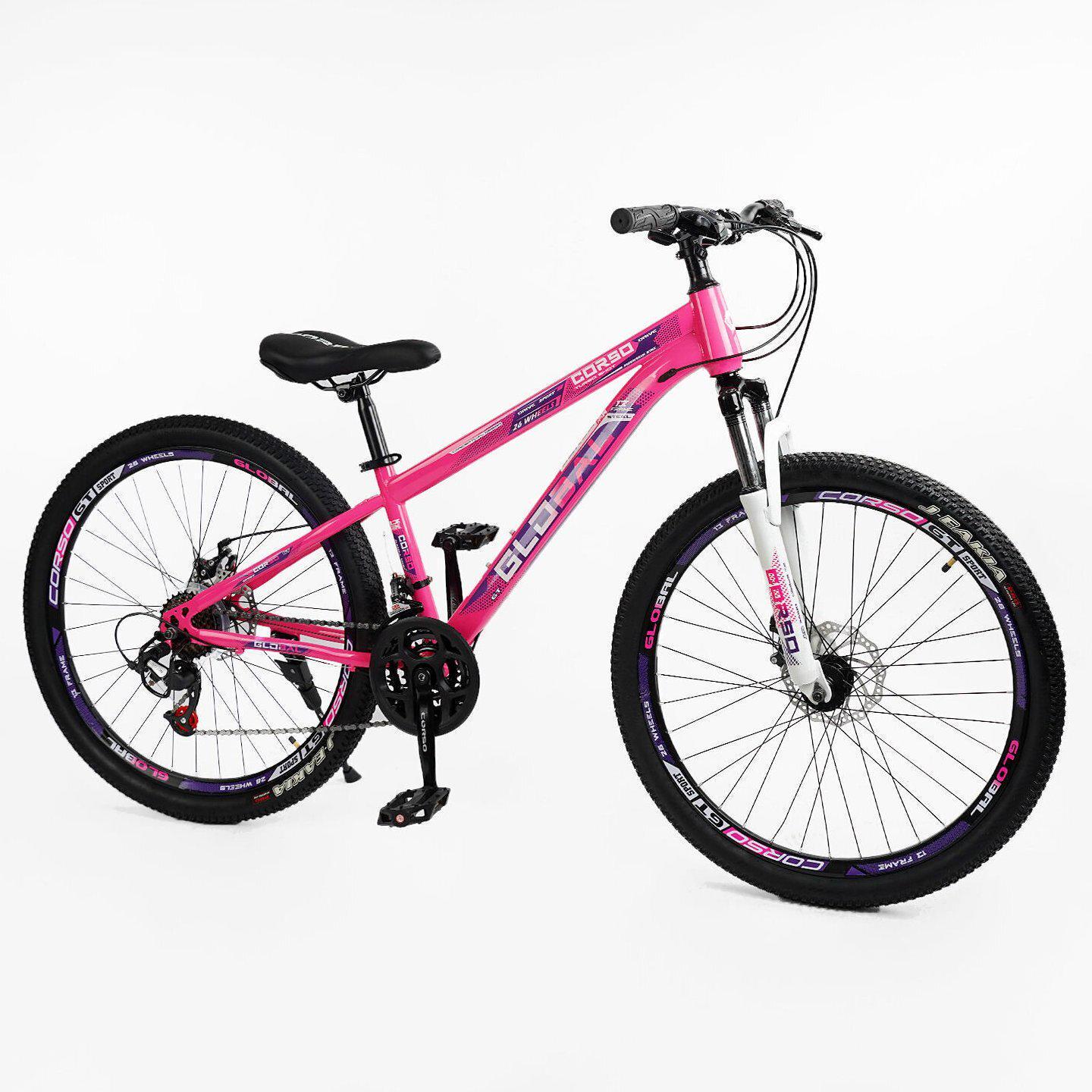 Велосипед горный Corso Global 26"/13" Розовый (509998384) - фото 2
