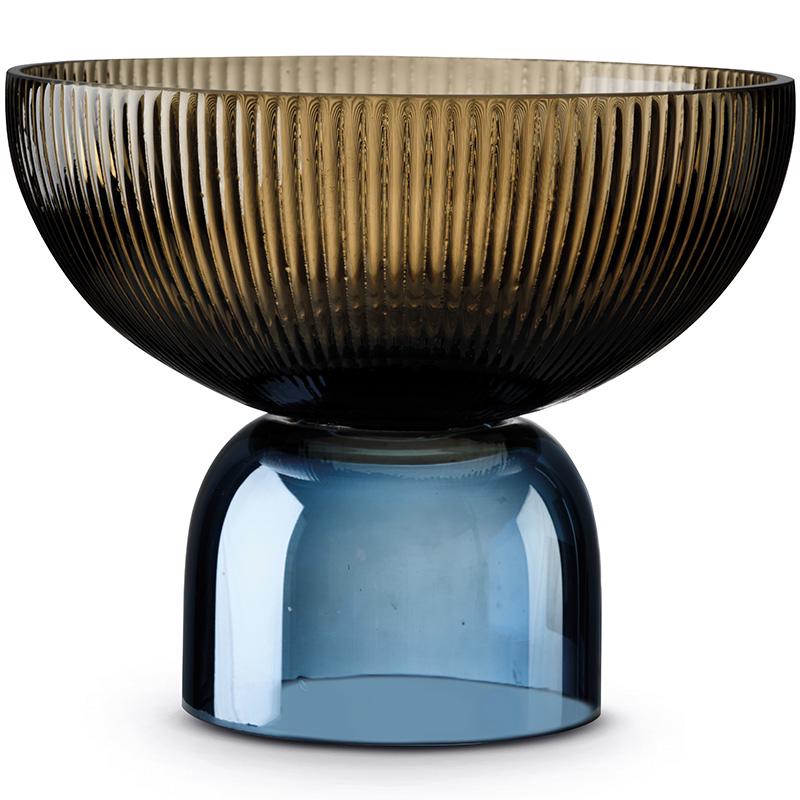 Блюдо на ніжці Pozzi Milano Home Heritage 22x18 см Coffee Blue (111005273)