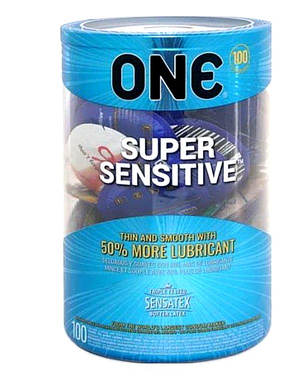 Набор гладких ультратонких презервативов ONE Super Sensitive 100 шт. (ONE11600B)