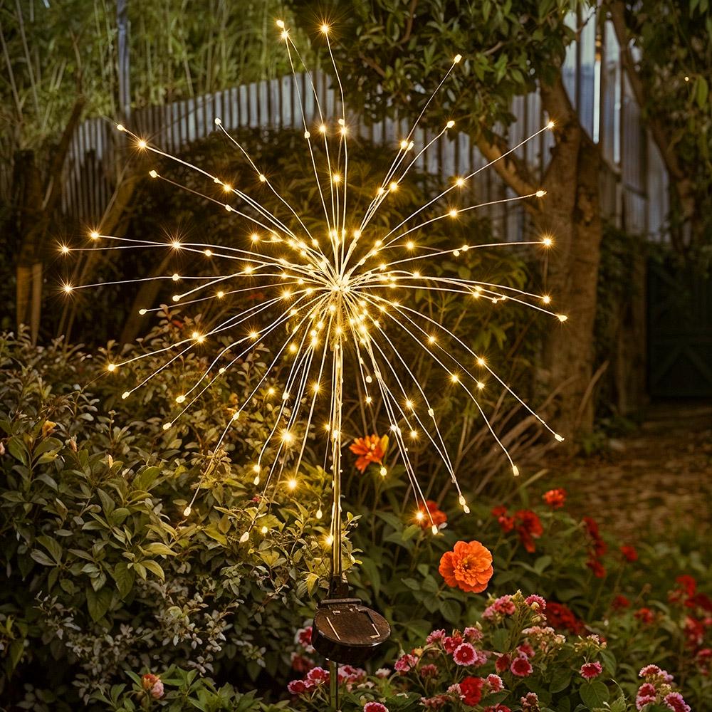 Светильник садовый Фейерверк теплый белый свет 8 режимов света 200 светодиодов