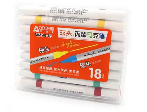 Набор акриловых двухсторонних скетчмаркеров Aodemei 18 цветов