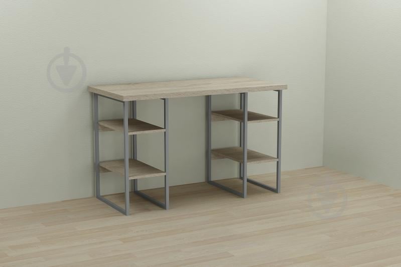 Компьютерный стол Ferrum-decor Карэн 75x140x60 серый ДСП Дуб Сонома 32мм