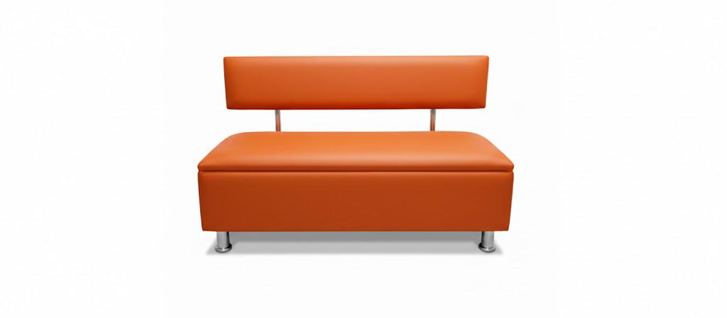 Диван в зону ожидания Сompakt искусственная кожа 120 см Оранжевый
