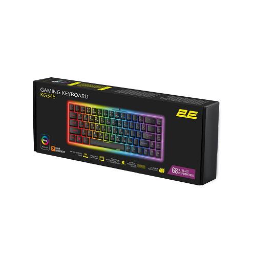 Клавиатура игровая 2E KG345TR Gaming RGB 68 key USB 2.0 Transparent ENG/RU/UA Black (12910048) - фото 5