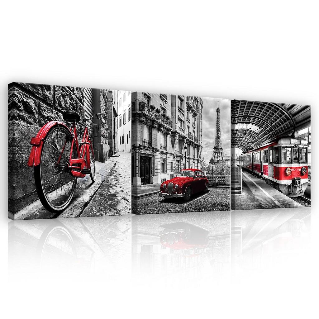 Модульна картина на полотні 3x25x25 см Паризькі вулиці (PS11715S13)