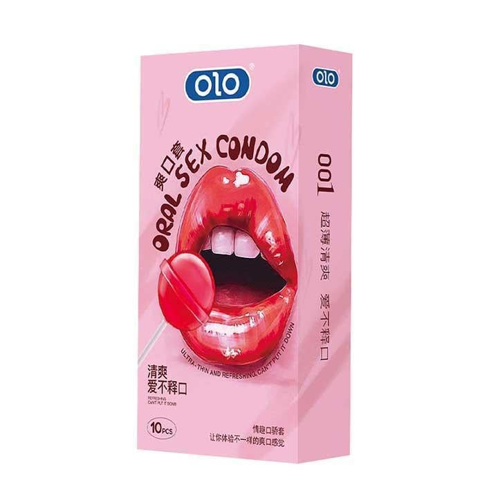 Презервативы ультратонкие OLO Ultrathin Oral Sex Клубника 10 шт. (X00001107)