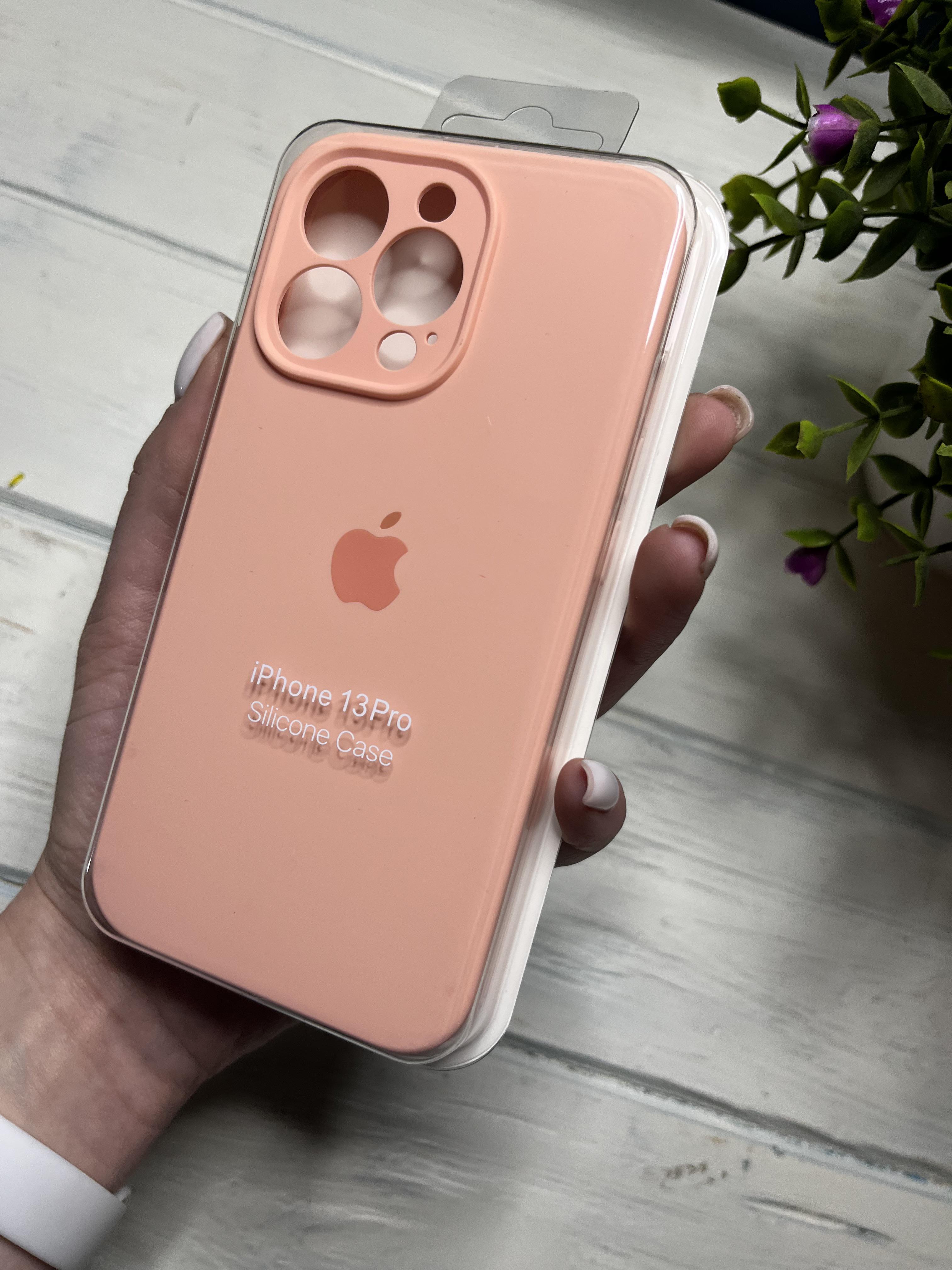 Чехол накладка на iPhone (Айфон) 13 Pro закрытый низ и закрытая камера silicone case full camera Apple