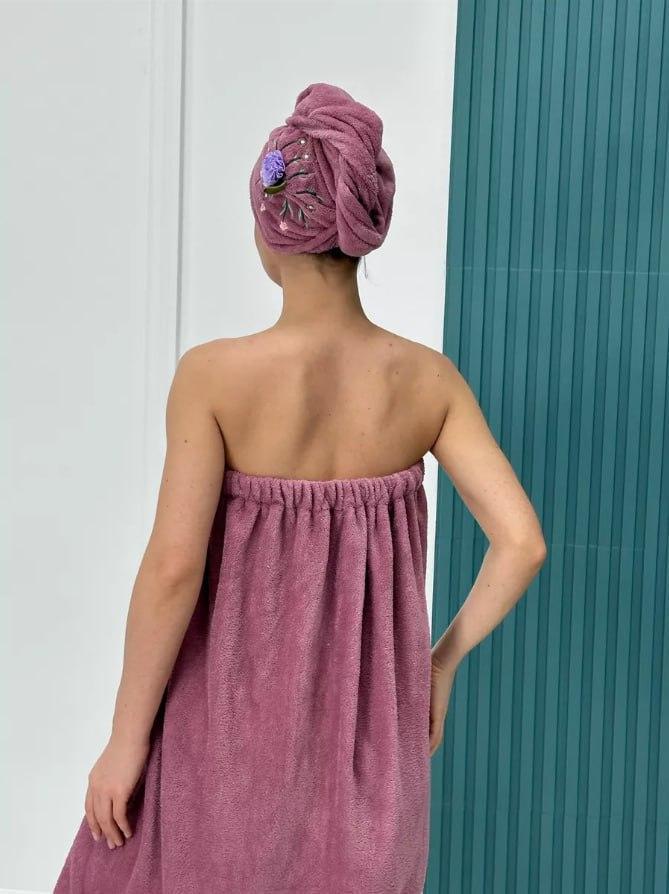 Комплект полотенец микрофибра 80х140 см Фиолетовый (Д-novo-f-sauna-003) - фото 3 Комплект полотенец микрофибра 80х140 см Фиолетовый (Д-novo-f-sauna-003) - фото 3