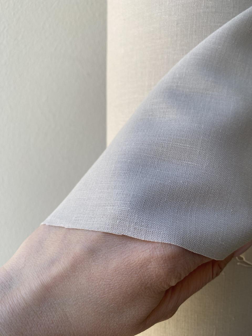 Ткань рубашечно-платьевая LINEN PLUS 56% льна и 44% хлопка 143 см 943/330 Бежевый - фото 2