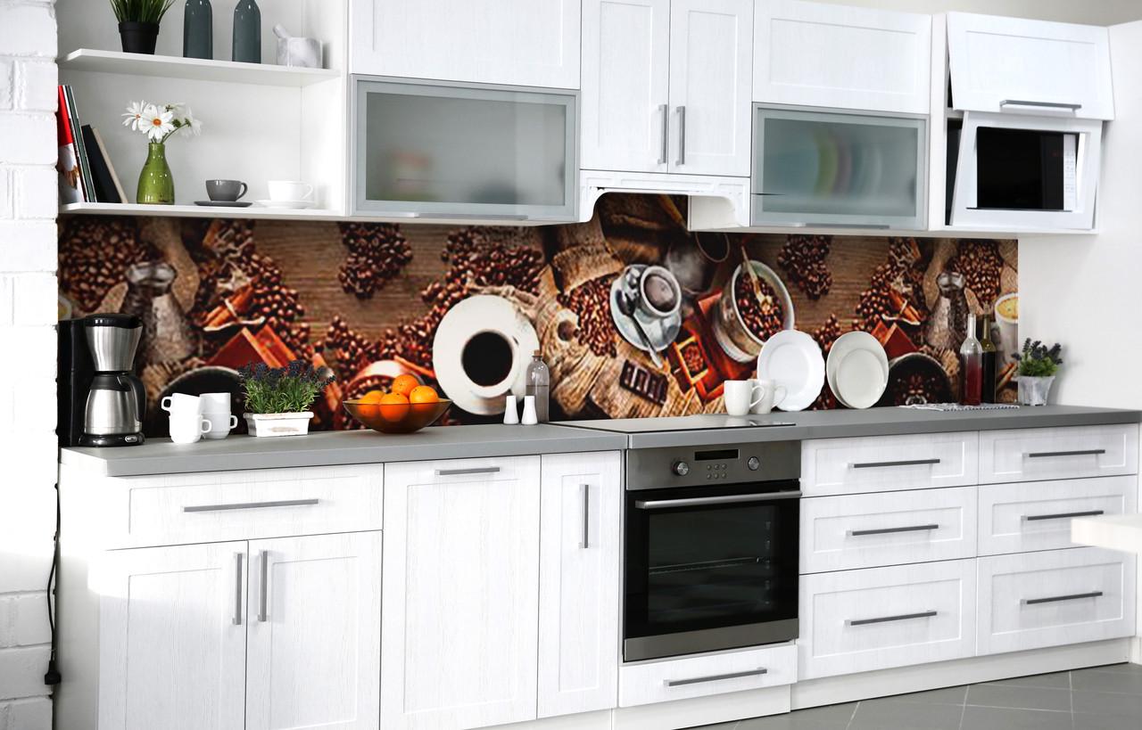 Кухонный фартук Кофейные секреты виниловый самоклеющийся 60х300 см Кухонный фартук Кофейные секреты виниловый самоклеющийся 60х300 см