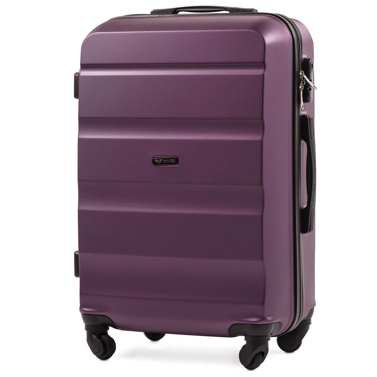 Чемодан Wings AT01 средний 67х43х26 см 59л пластиковый на 4 колесах Сливовый