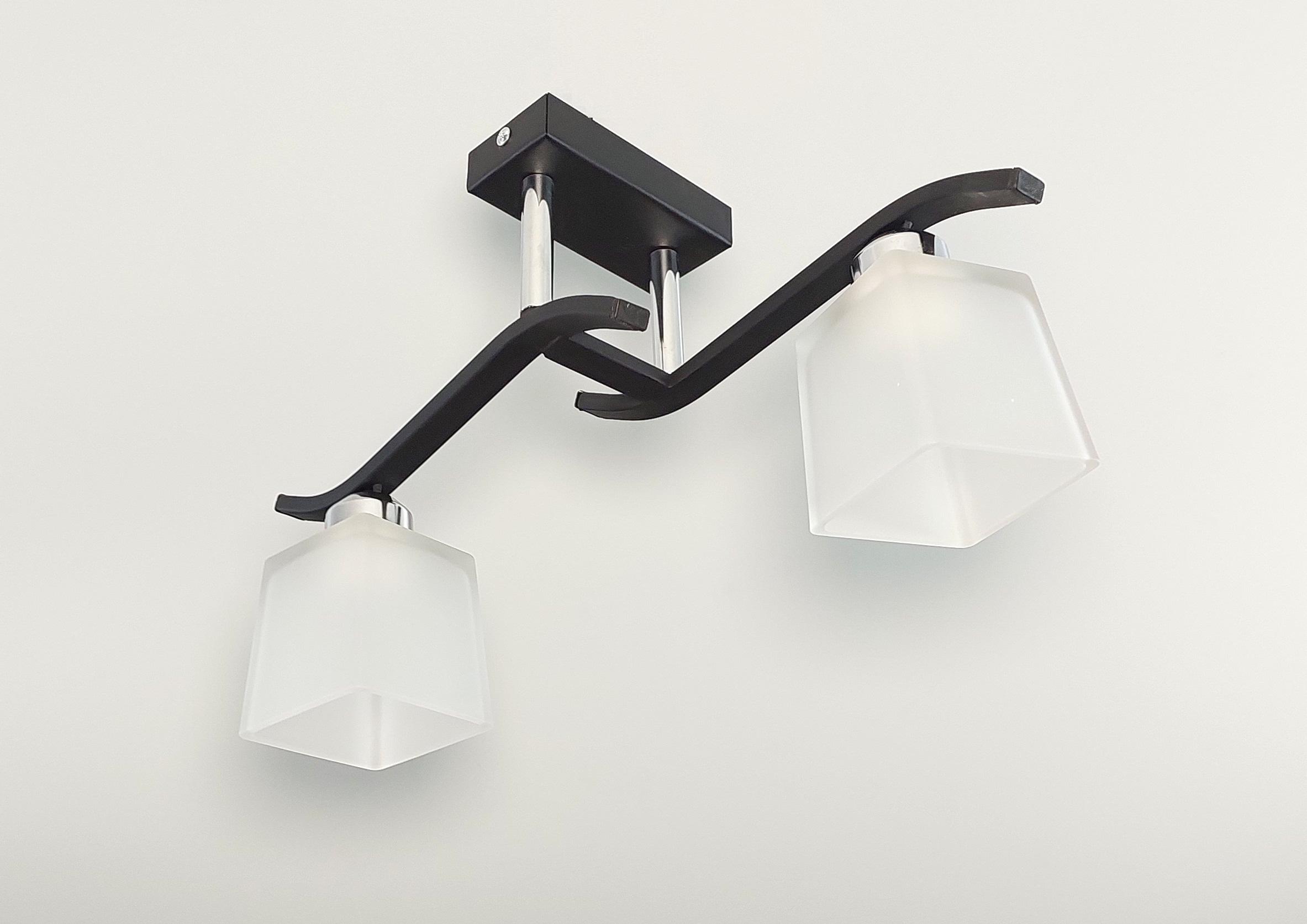 Люстра потолочная 3232/2 на 2 плафона металлическая Черный