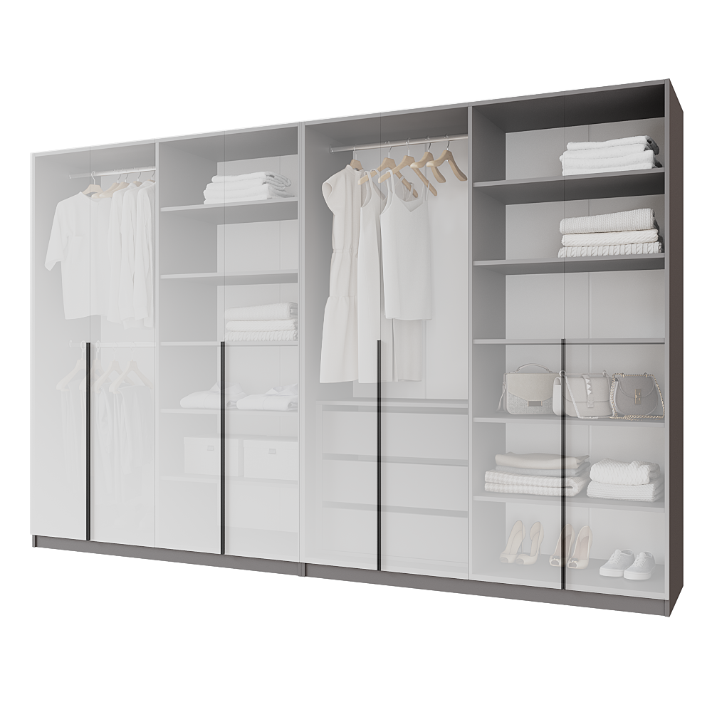 Шафа розпашна з тумбою Меблітренд Чиназес ЧиТ-3200 3200х500х2050 мм Графітовий/Білий (27287319) - фото 3 Шафа розпашна з тумбою Меблітренд Чиназес ЧиТ-3200 3200х500х2050 мм Графітовий/Білий (27287319) - фото 3