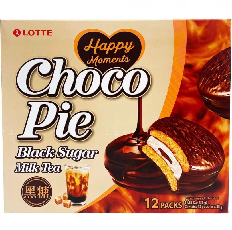 Тістечко шоколадне Choco Pie Black Sugar Milk Tea LOTTE 336 г