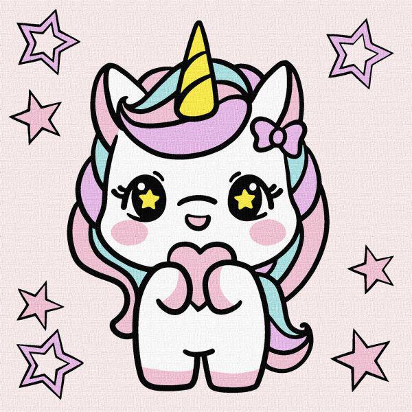 Картина по номерам Идейка Игривая единорожка 18х18 см (Id-KHO6212)