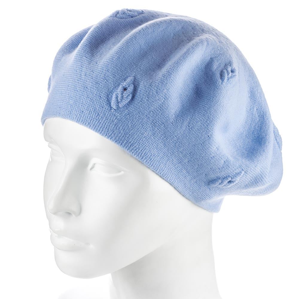 Берет Zolly ZH236 двойной шерстяной мелкой вязки Голубой (141362)