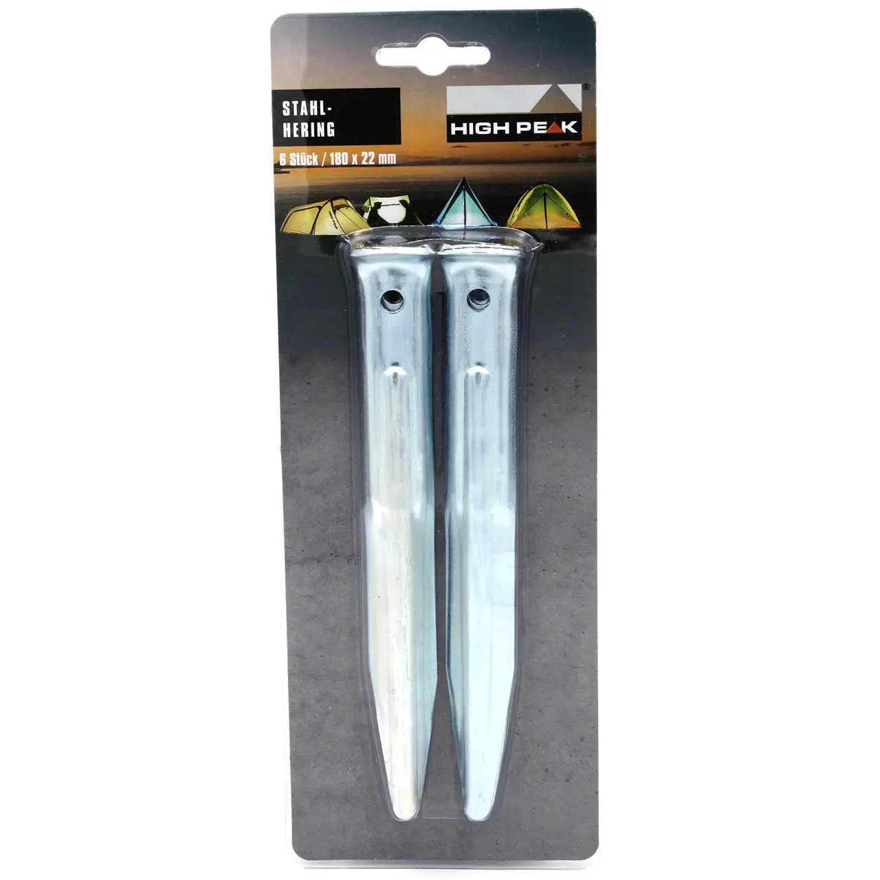 Колышки для палатки High Peak Steel V-Peg 18 см 6 шт (1073-928994)